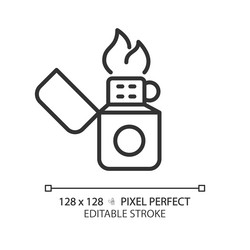 customizable lighter simple thin linear black icon vector image