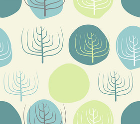 dry branches and circles seamless pattern retro vector image