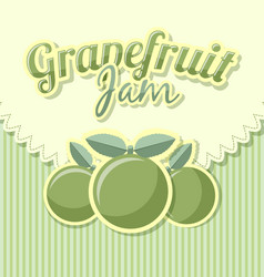 grapefruit jam label in retro style on striped vector image