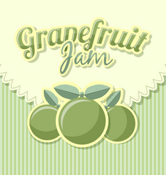 Grapefruit jam label in retro style on striped vector