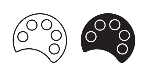 palette icon set in thin line for web vector image