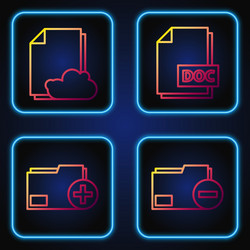 set line document folder with minus add new vector image