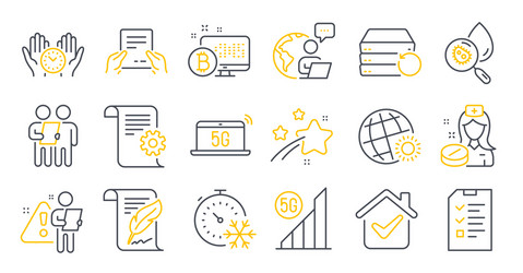 set science icons such as interview recovery vector image