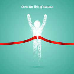 successful man figure from triangular particles vector image