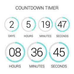 Circle Countdown Timer - White Background vector image