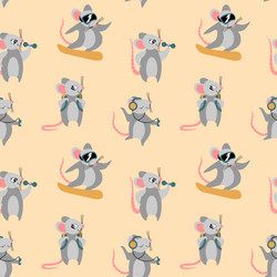 seamless pattern with cute cartoon rats Vector Image