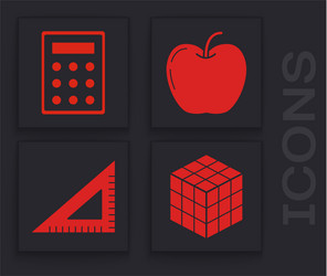 set rubik cube calculator apple and triangular vector image