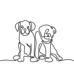 Two Puppy Dogs Sitting Vector Image
