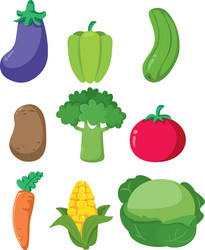 vegetables set grocery produce collection vector