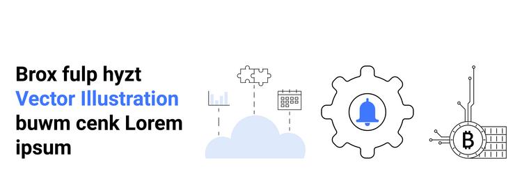 cloud computing and blockchain with bell vector image