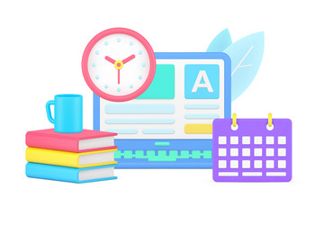 internet exam laptop user interface with wall vector image