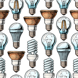 Lightbulb Pattern - Ink Style vector image