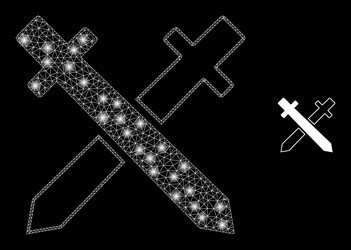 mesh net swords with light constellation vector image
