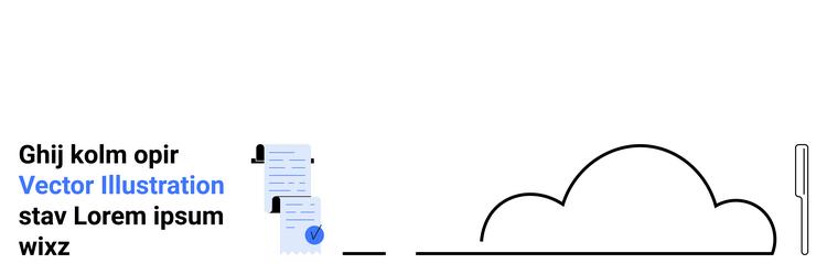 minimalistic cloud and document elements with pen vector image