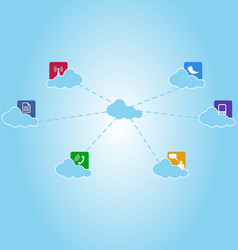 network system and communication clouds vector