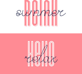 relax summer font lettering hello vector