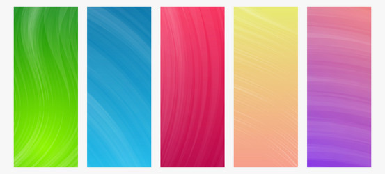 set of modern gradient backgrounds with wave line vector image