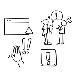 simple set warnings related line icons vector image