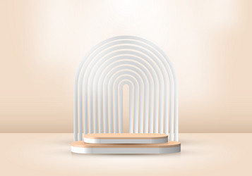 3d realistic abstract minimal scene empty beige vector image