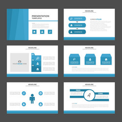 blue presentation templates infographic elements f vector