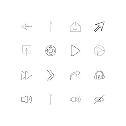 Buttons linear thin icons set outlined simple vector