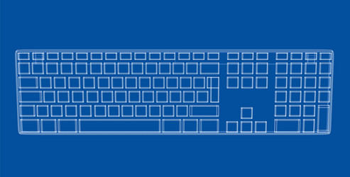 Computer Keyboard Wireframe vector image