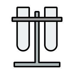 lab flasks attached to stand icon vector image