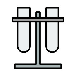 lab flasks attached to stand icon vector