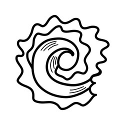 Seashell in doodle style Royalty Free Vector Image