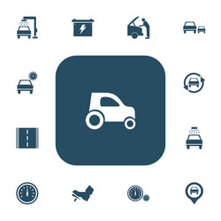 set of 13 editable vehicle icons includes symbols vector image