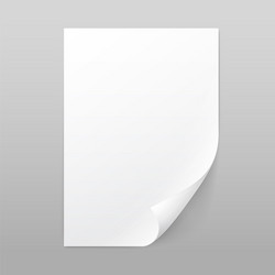 White Paper Sheet with Curl Edge vector image