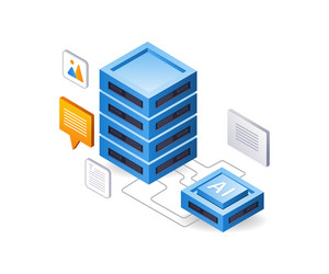 artificial intelligence data server infographic vector image