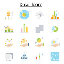 data diagram graph infographic icon set in flat vector image