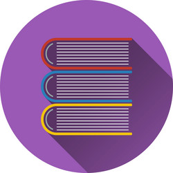 flat design icon of stack books in ui colors vector image