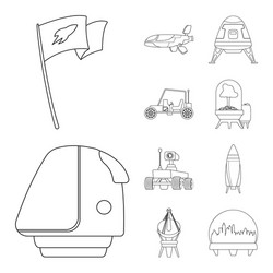 isolated object of mars and space logo collection vector image