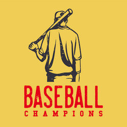 Vintage Baseball Champion Logo Vector Image