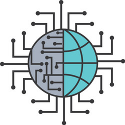 Artificial intelligence world connection digital vector