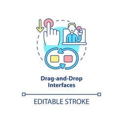 Drag and drop interfaces concept icon vector