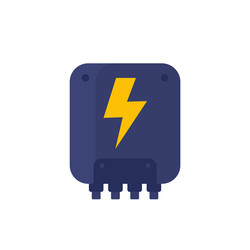 Electric power control box icon flat design vector