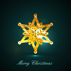 holiday of a golden metallic foil snowflake vector