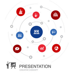presentation colored circle concept with simple vector image