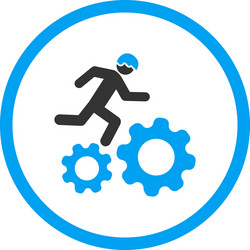 running developer over gears icon vector image
