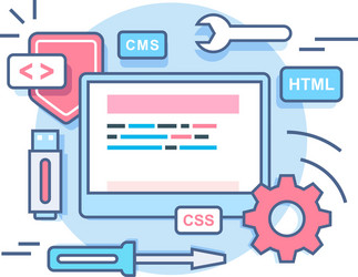 web programming development concept vector image