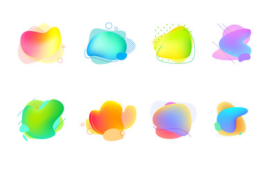 Abstract colorful shapes blob bombs set vector