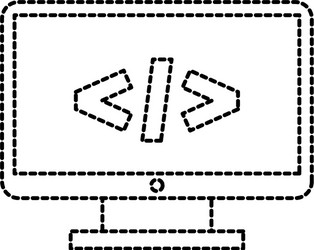 computer monitor technology programming language vector image