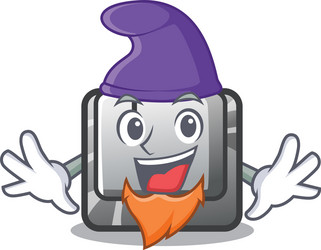elf button i on a keyboard mascot vector image
