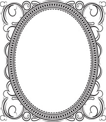 old black oval frame with a blank space for text vector image