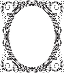 old black oval frame with a blank space for text vector