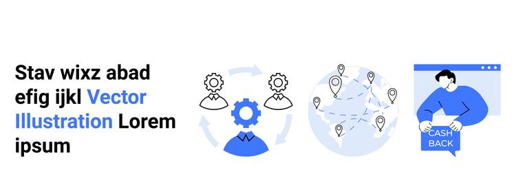 workflow automation global connectivity vector image