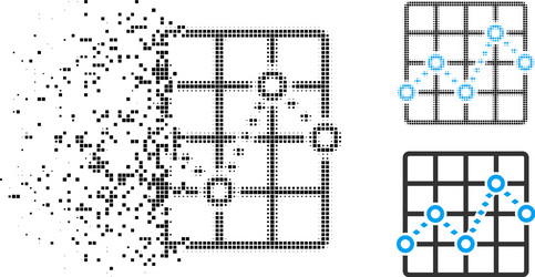 dust pixel halftone dotted line grid plot icon vector image